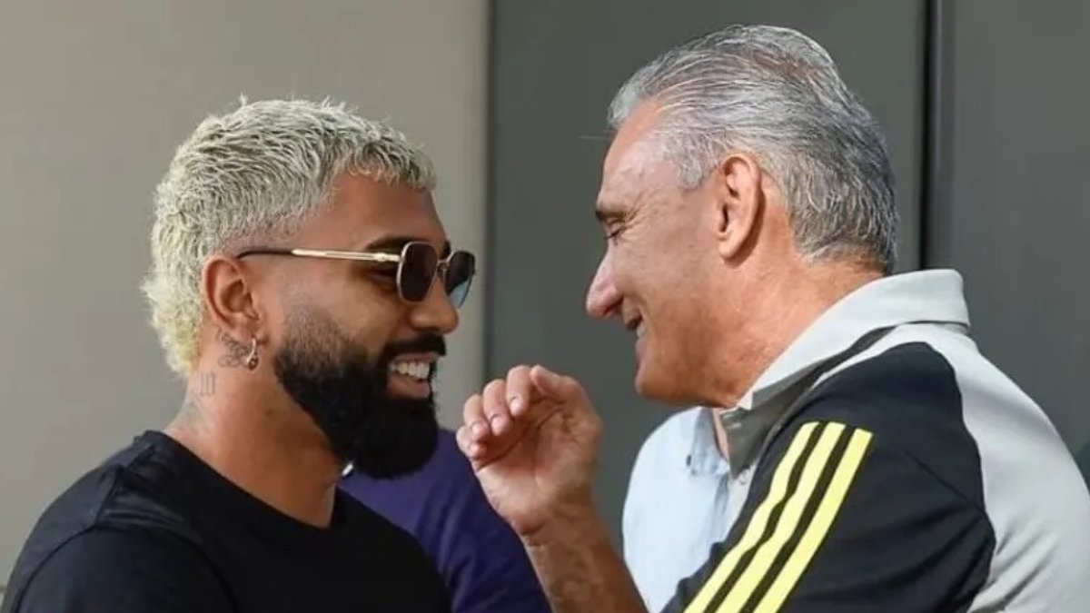 Gabigol e Tite trabalharam juntos no Flamengo (foto: Marcelo Cortes/Flamengo)