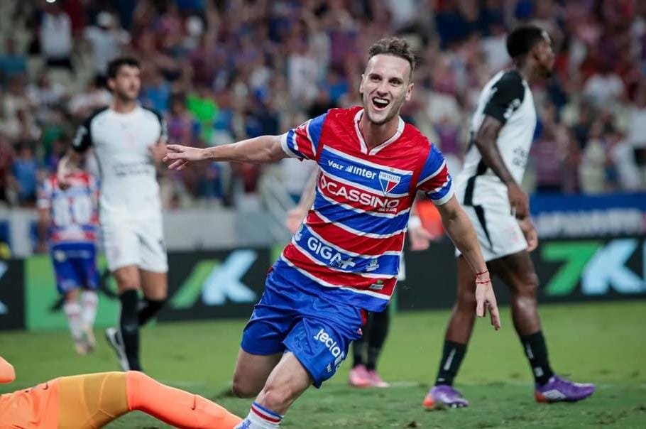 Pochettino abriu o placar para o Fortaleza contra o Corinthians (foto: Mateus Lotif/Fortaleza Esporte Clube)