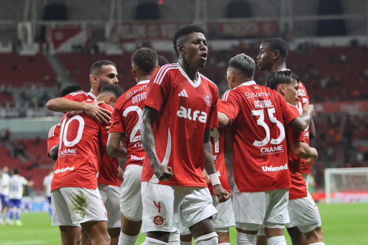 Inter comemora gol (foto: Ricardo Duarte/Internacional)