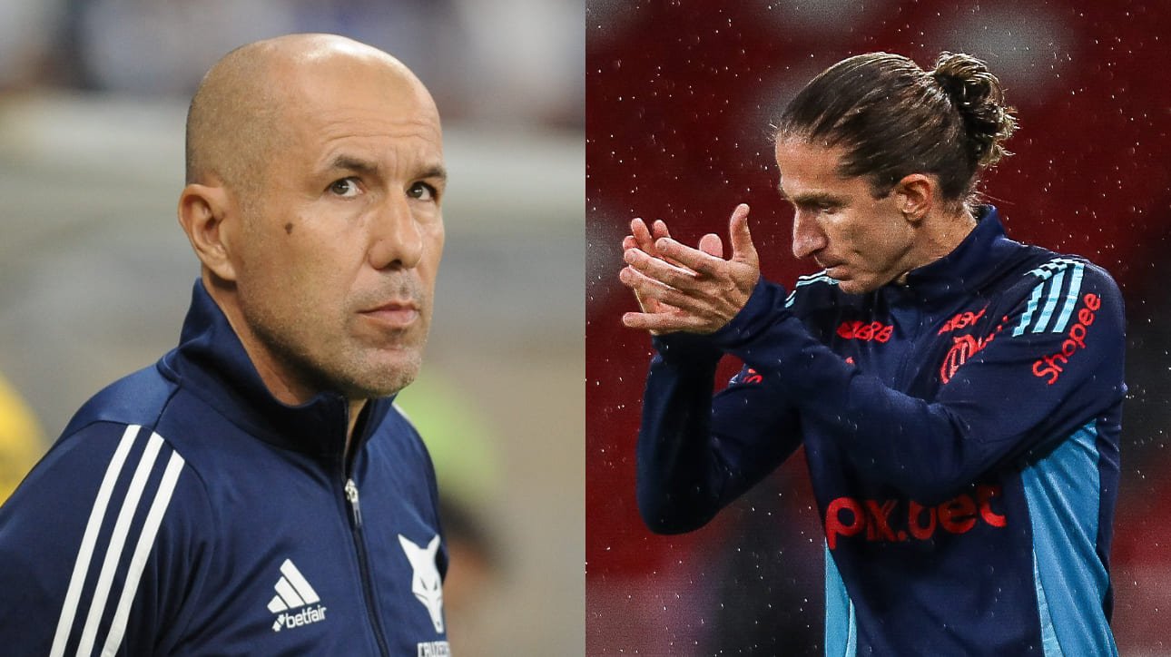 Leonardo Jardim, técnico do Cruzeiro, e Filipe Luís, técnico do Flamengo (foto: Alexandre Guzanshe/EM/D.A Press; Gilvan de Souza/Flamengo)