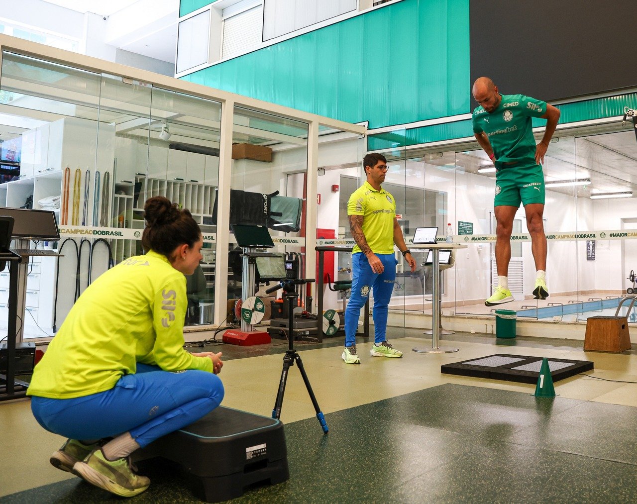 Marcelo Lomba em teste físico (foto: Cesar Greco/Palmeiras)