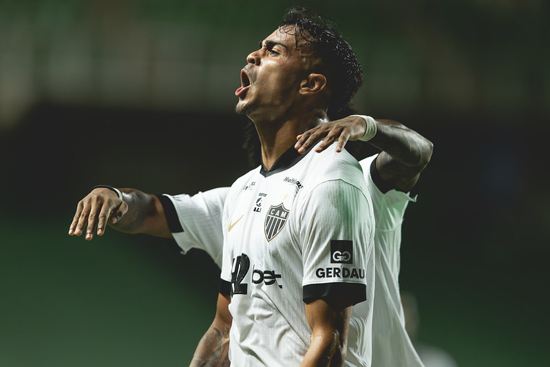 Reinier comemora gol do Atlético contra América (foto: Pedro Souza/Atlético)