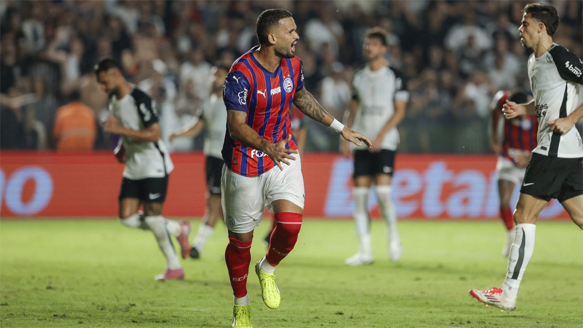 Willian José marcou o segundo gol do Bahia contra o Corinthians (foto: Rafael Rodrigues/Bahia)