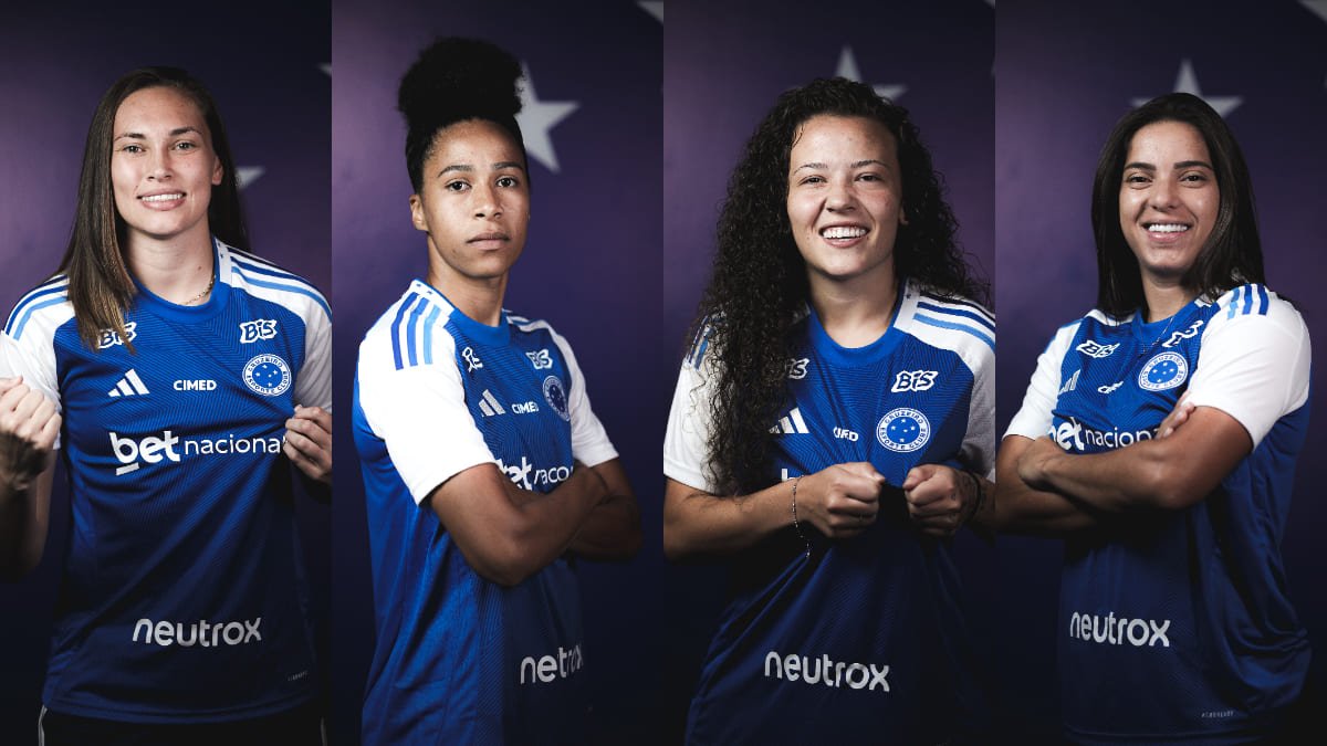 Cláudia, Tainara, Rafa Levis e Millene Fernandes são quatro dos 11 reforços do Cruzeiro para a temporada (foto: Reprodução/Cruzeiro)