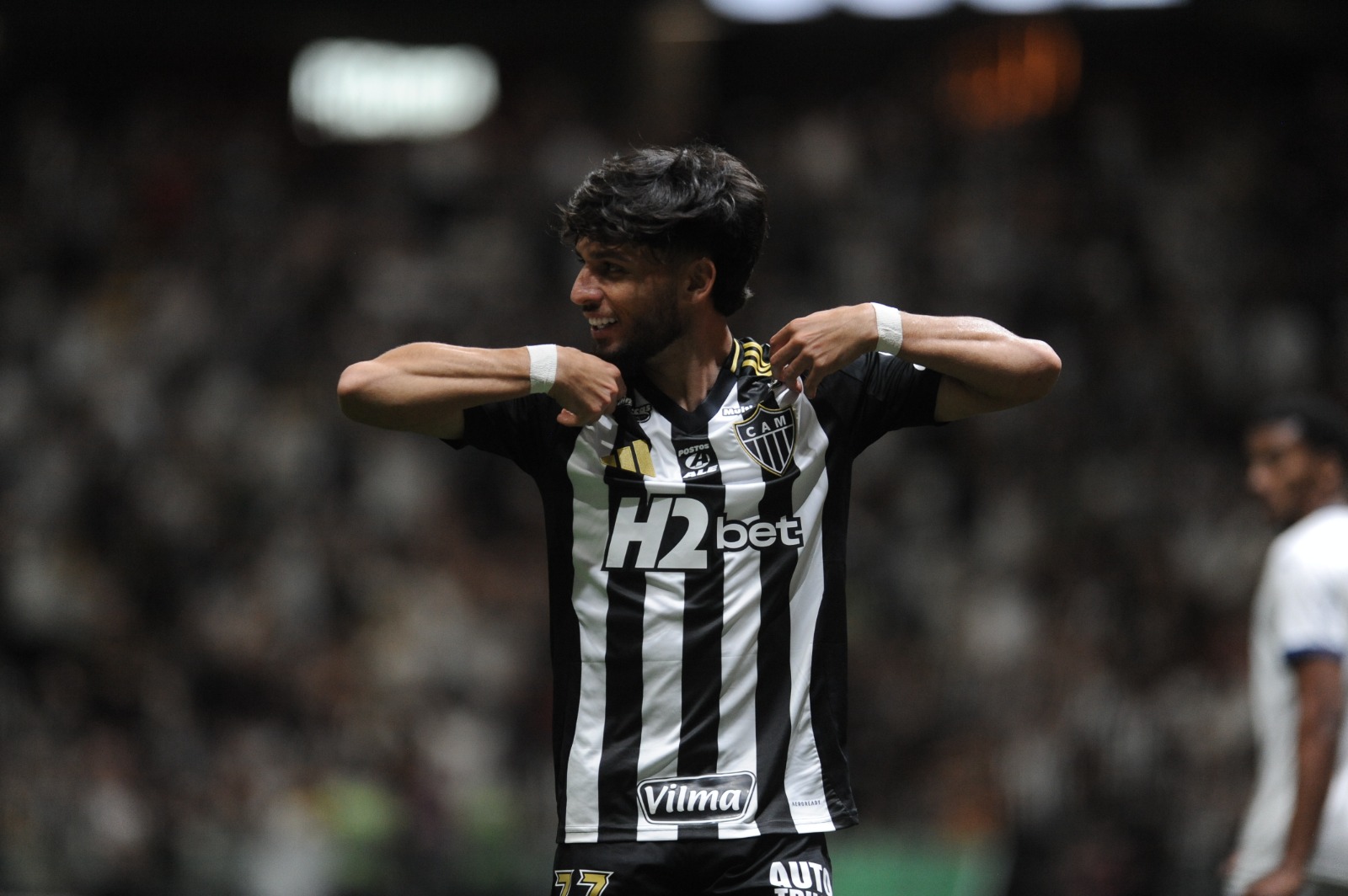 Biel comemora primeiro gol pelo Atlético (foto: Alexandre Guzanshe/EM/D.A. Press)