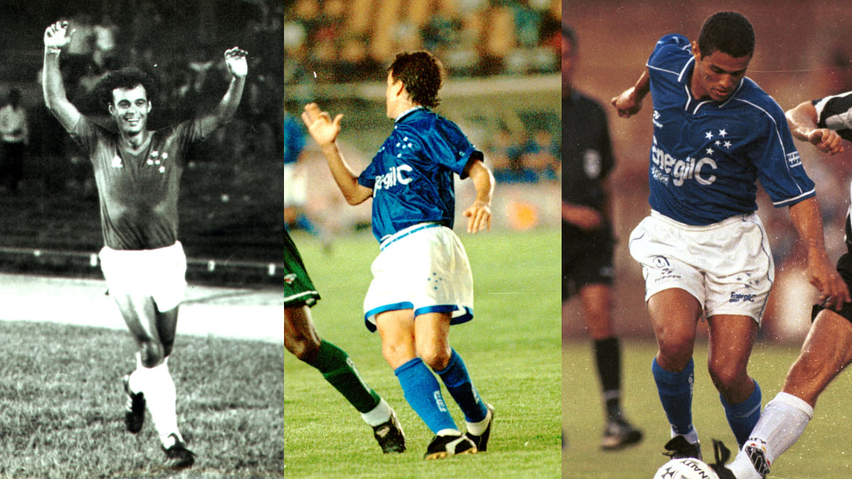 Joãozinho, Roberto Gaúcho e Marcelo Ramos, ídolos do Cruzeiro (foto: Arquivo Estado de Minas; Paulo Filgueiras/Estado de Minas; e orge Gontijo/Estado de Minas)