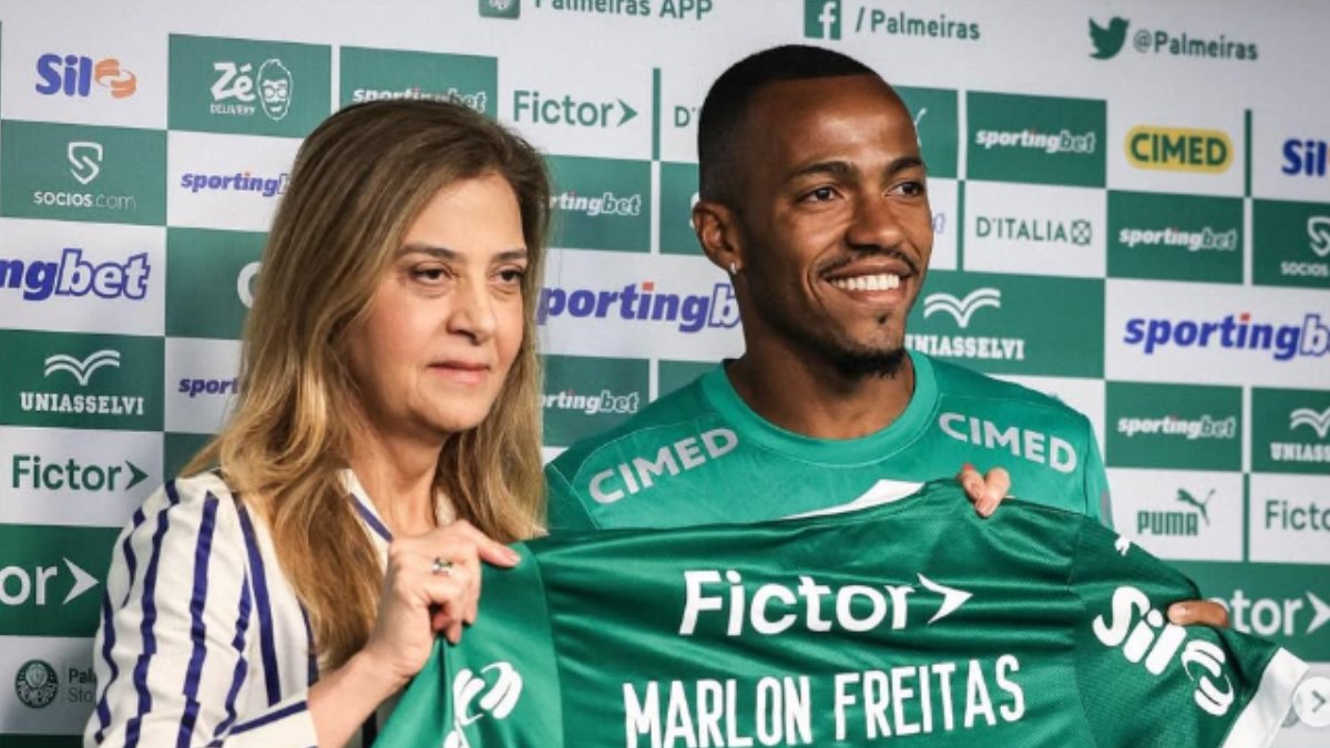 Marlon Freitas é apresentado no Palmeiras (foto: Werner Flister/Palmeiras)