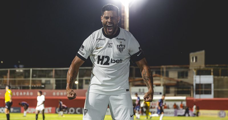 Hulk comemora gol do Atlético contra o Itabirito (foto: Pedro Souza/Atlético)
