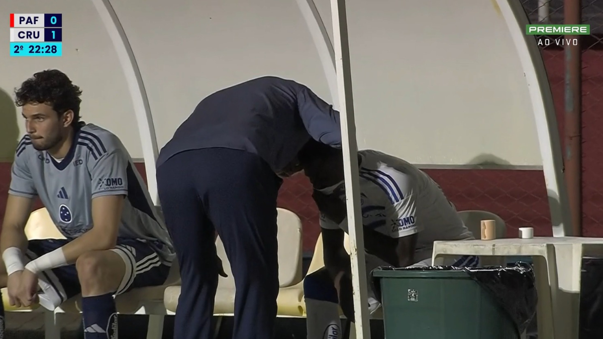 Néiser Villarreal atuou como titular na vitória do Cruzeiro por 2 a 1 sobre o Pouso Alegre, pela ida da semifinal do Mineiro (foto: Reprodução/Premiere)