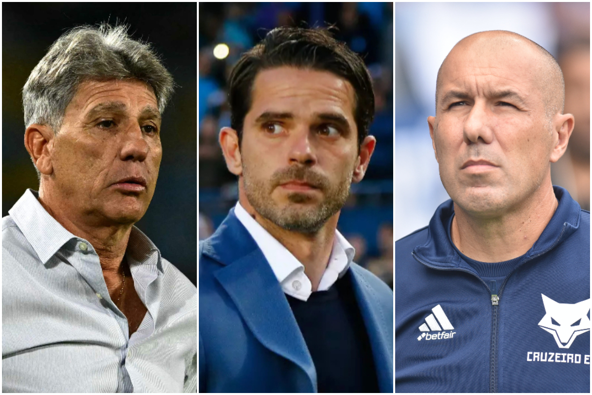 Renato Gaúcho, Fernando Gago e Leonardo Jardim: técnicos livres no mercado; Atlético está à procura de treinador (foto: Pablo Porciuncula/AFP, Divulgação/Racing e Ramon Lisboa/EM/D.A. Press)