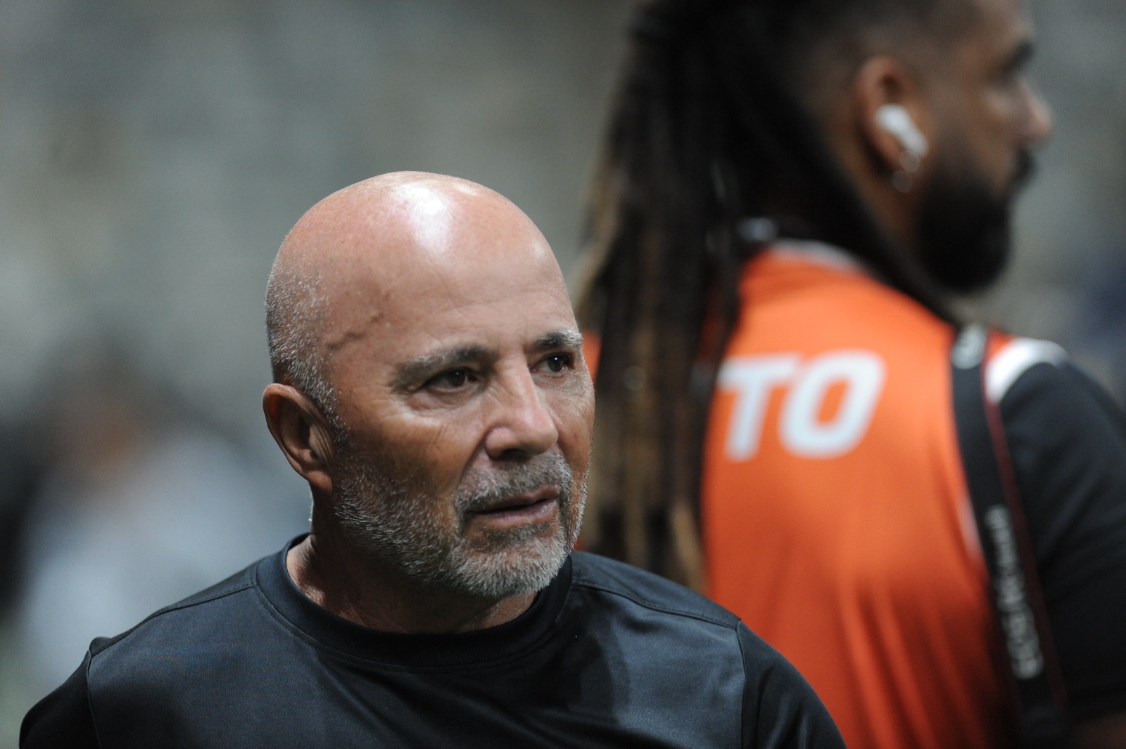 Técnico Jorge Sampaoli antes de empate entre Atlético e Remo na Arena MRV, pelo Campeonato Brasileiro (foto: Alexandre Guzanshe/EM/D.A. Press)