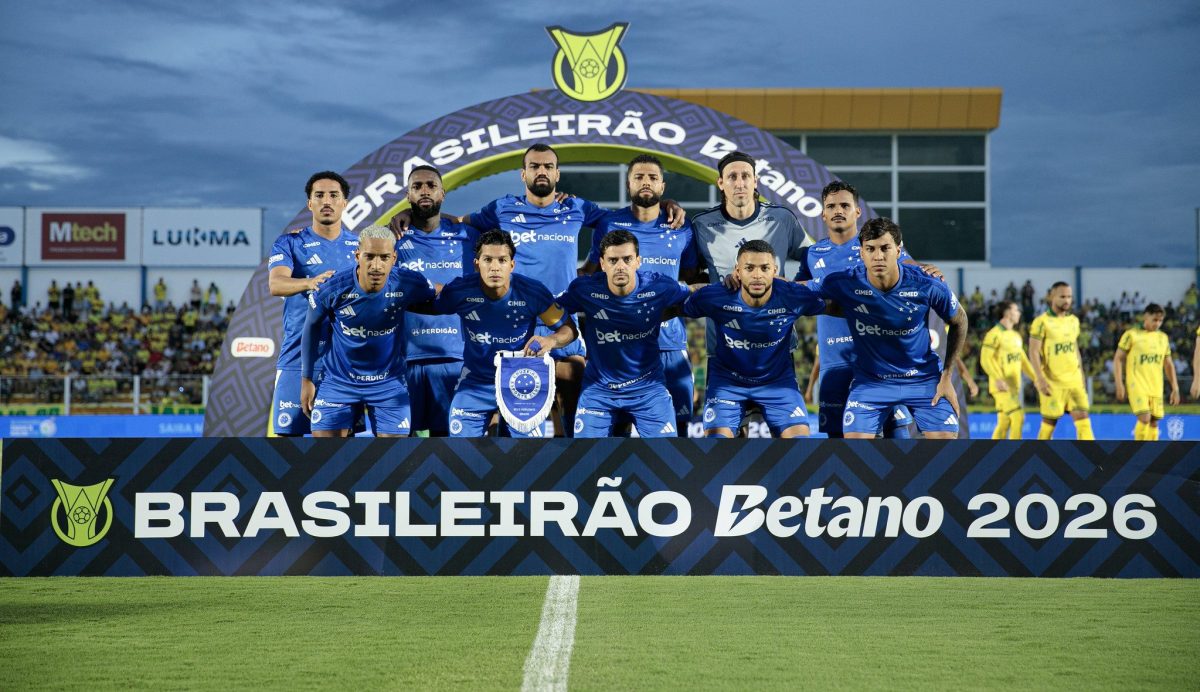 Time do Cruzeiro antes do jogo contra o Mirassol (foto: Raphael Marques / Cruzeiro)