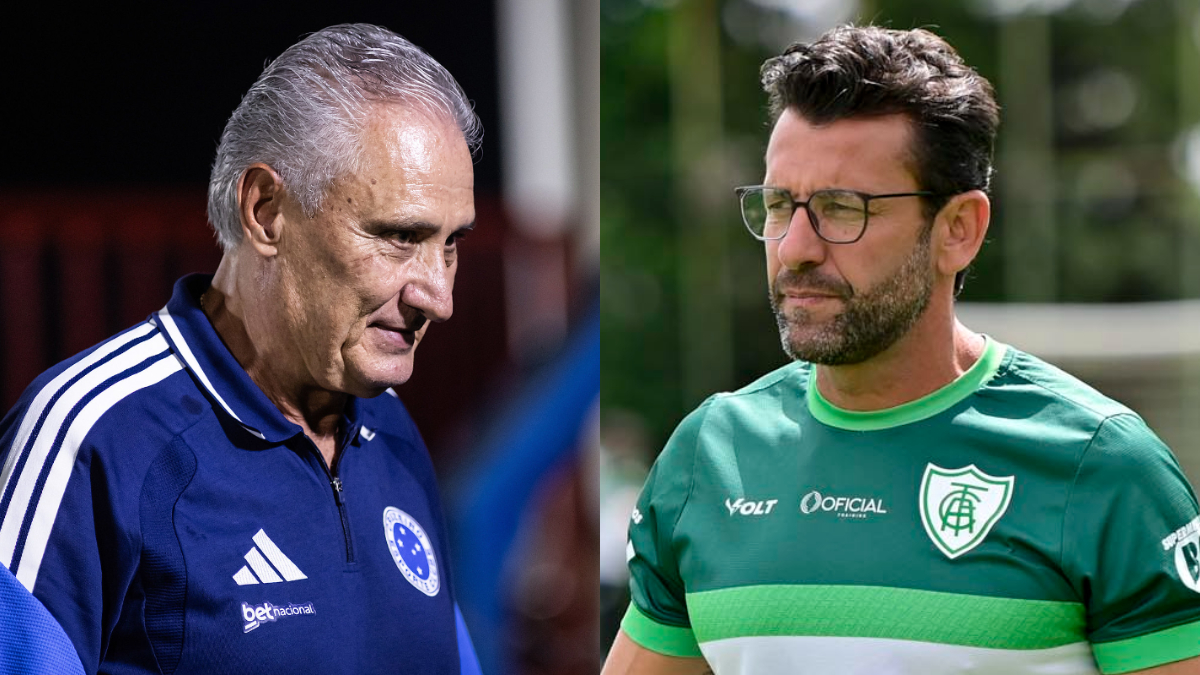 Tite, técnico do Cruzeiro, e Alberto Valentim, do América (foto: Gustavo Aleixo/Cruzeiro e Mourão Panda / América)