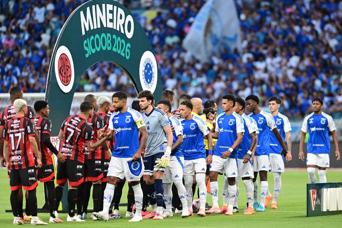 Pouso Alegre venceu o Cruzeiro na primeira rodada do Mineiro 2026 (foto: Leandro Couri/EM/D.A. Press)