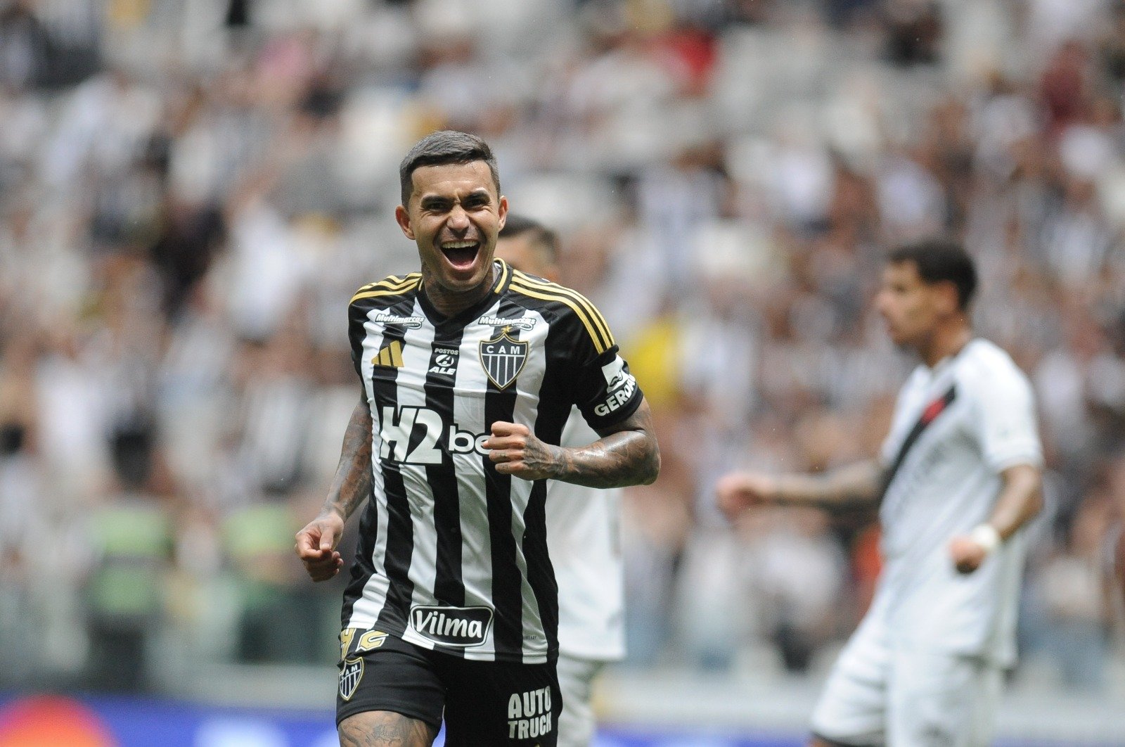 Dudu comemora gol pelo Atlético contra o Vasco na Arena MRV (foto: Alexandre Guzanshe/EM/D.A Press)
