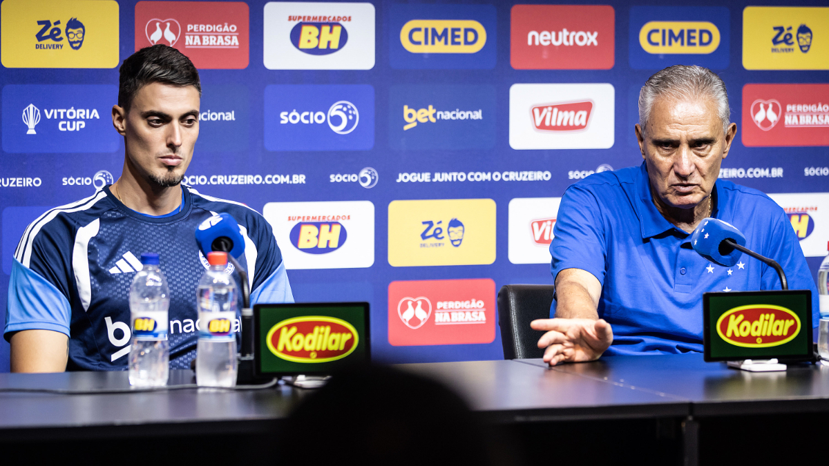 Matheus Bachi e Tite (foto: Gustavo Aleixo/Cruzeiro)