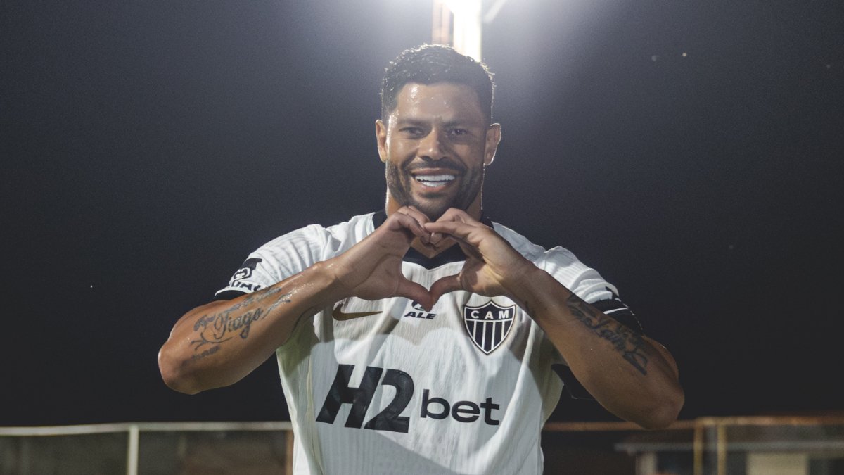 Hulk comemora gol pelo Atlético (foto: Pedro Souza/Atlético)