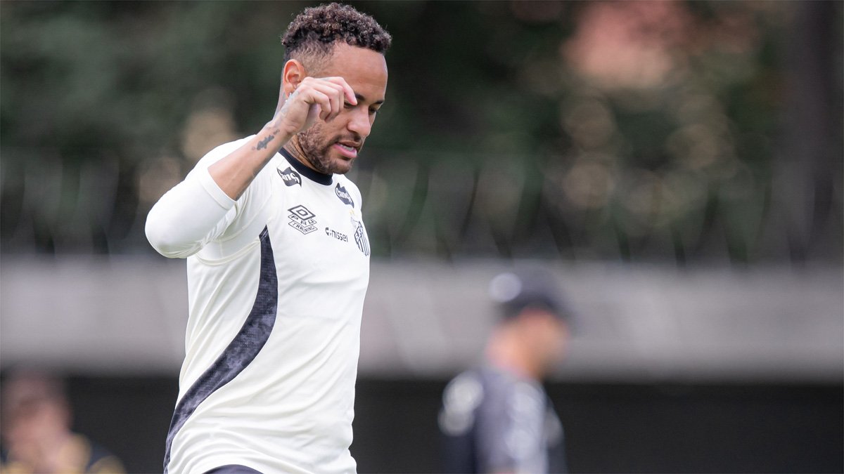Neymar em treino do Santos (foto: Raul Baretta/ Santos FC)