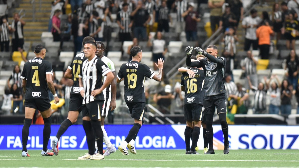 Atlético comemora gol na Arena MRV (foto: Ramon Lisboa/EM DA Press)