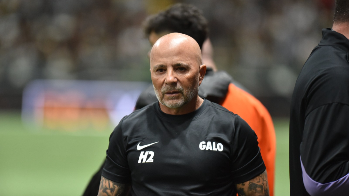 Sampaoli, técnico do Atlético, na Arena MRV (foto: Ramon Lisboa/EM/D.A. Press)