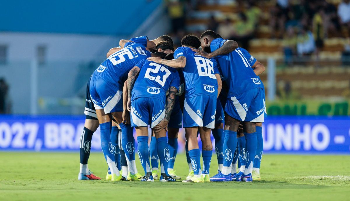 Titulares do Cruzeiro reunidos antes do jogo contra o Mirassol (foto: Raphael Marques / Cruzeiro)