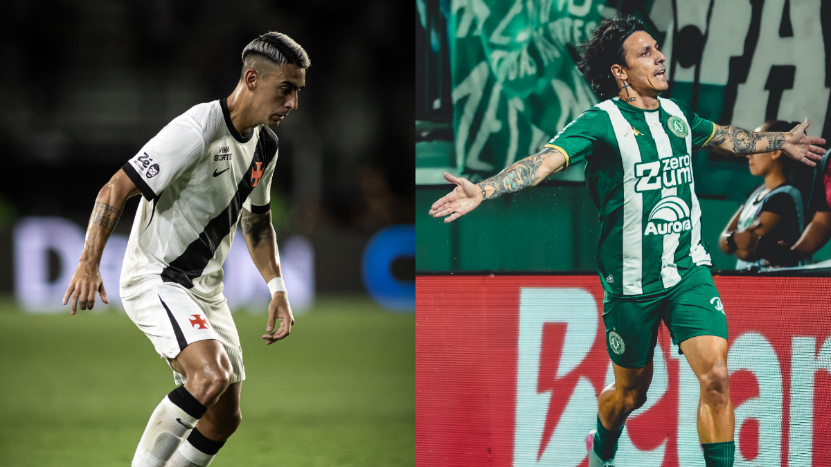 Puma Rodruíguez, do Vasco, e Jean Carlos, da Chapecoense (foto: Matheus Lima/Vasco.; Rafael Bressan/ACF)