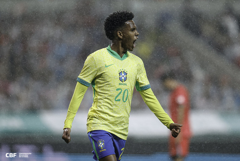 Estêvão pela Seleção Brasileira - (foto: Rafael Ribeiro/CBF)