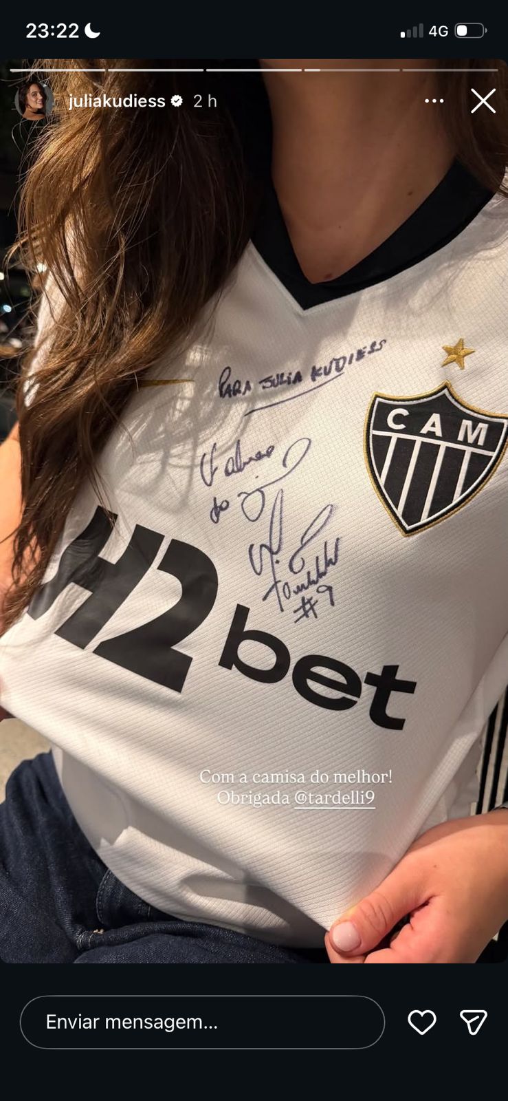 Fotos publicadas por Júlia Kudiess na visita à Arena MRV para assistir a Atlético x São Paulo