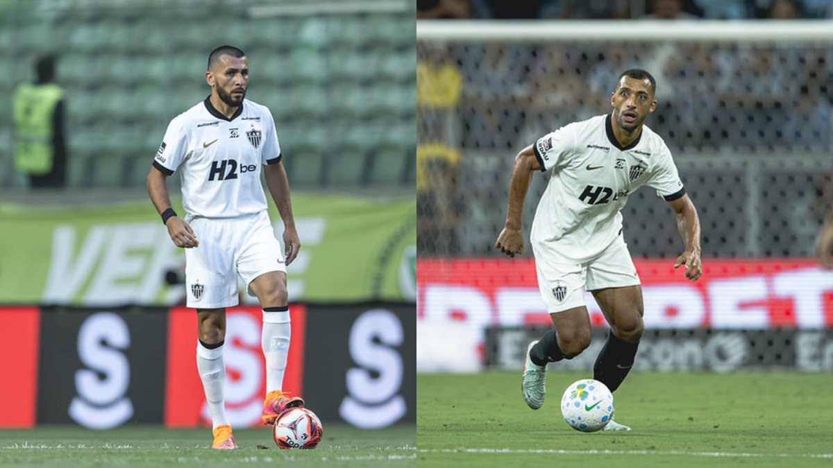 Júnior Alonso e Vitor Hugo em ação pelo Atlético (foto: Pedro Souza / Atlético)