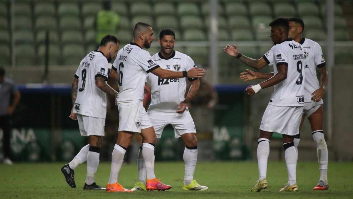 Jogadores do Atlético durante semifinal do Mineiro diante do América (foto: Edésio Ferreira/EM/D.A. Press)