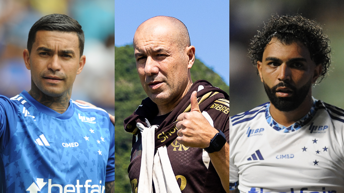 Dudu, Leonardo Jardim e Gabigol (foto: Gilvan de Souza/Flamengo e Alexandre Guzanshe/EM/D.A Press)