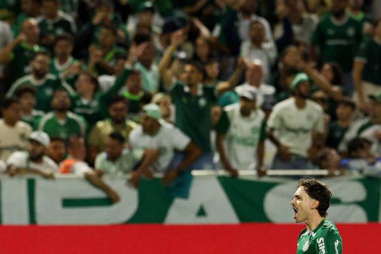 Mauricio comemora gol do Palmeiras em clássico contra o São Paulo, em Barueri (foto: Cesar Greco/Ag. Palmeiras)
