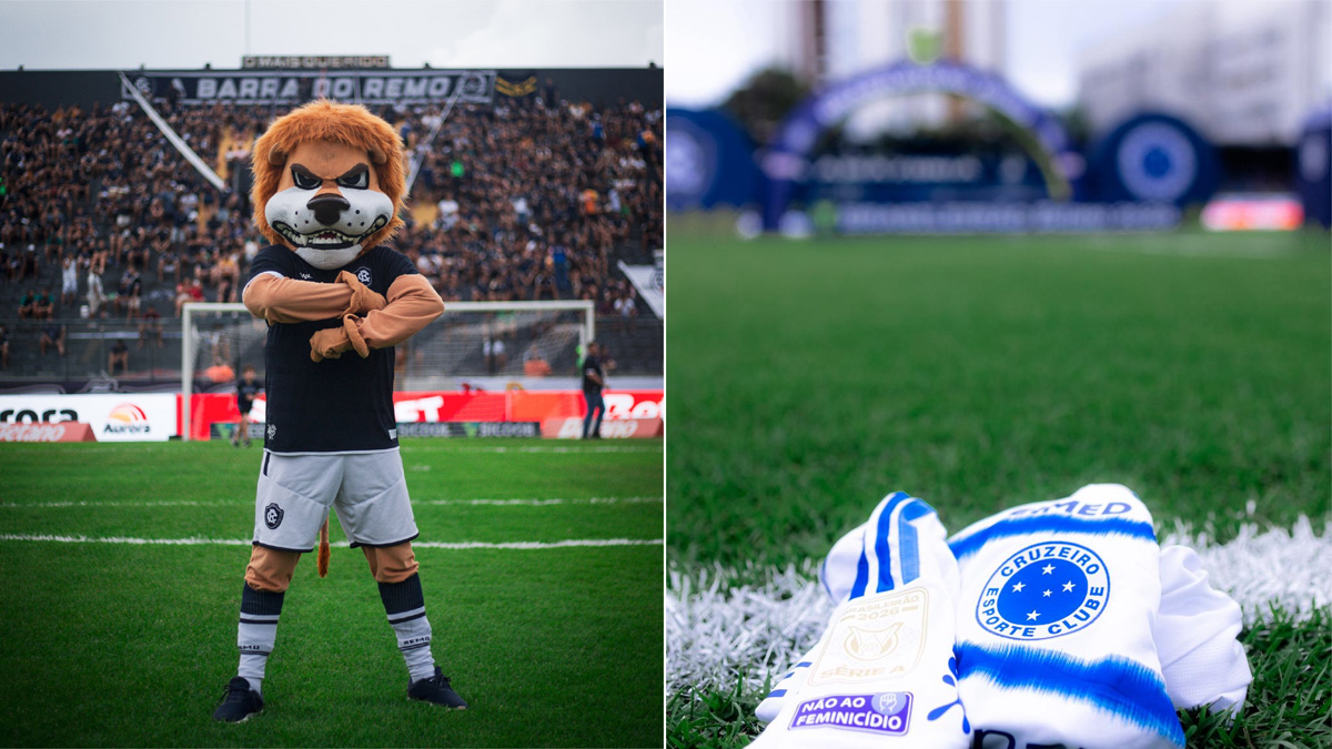 Fotos publicadas por Remo e Cruzeiro no Estádio Baenão - (foto: Raul Martins/Remo e Talita Gouvêa/Cruzeiro)
