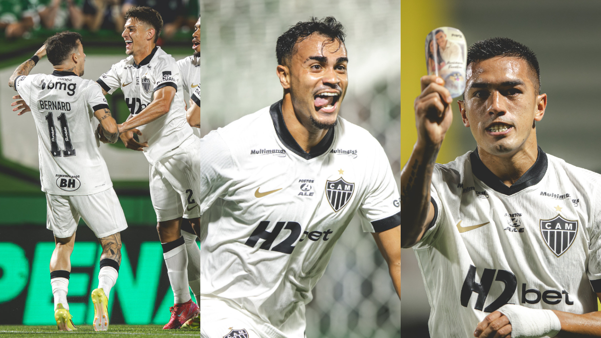 Bernard, Reinier e Cuello: Atlético faz 3 gols em 11 minutos contra a Chapecoense