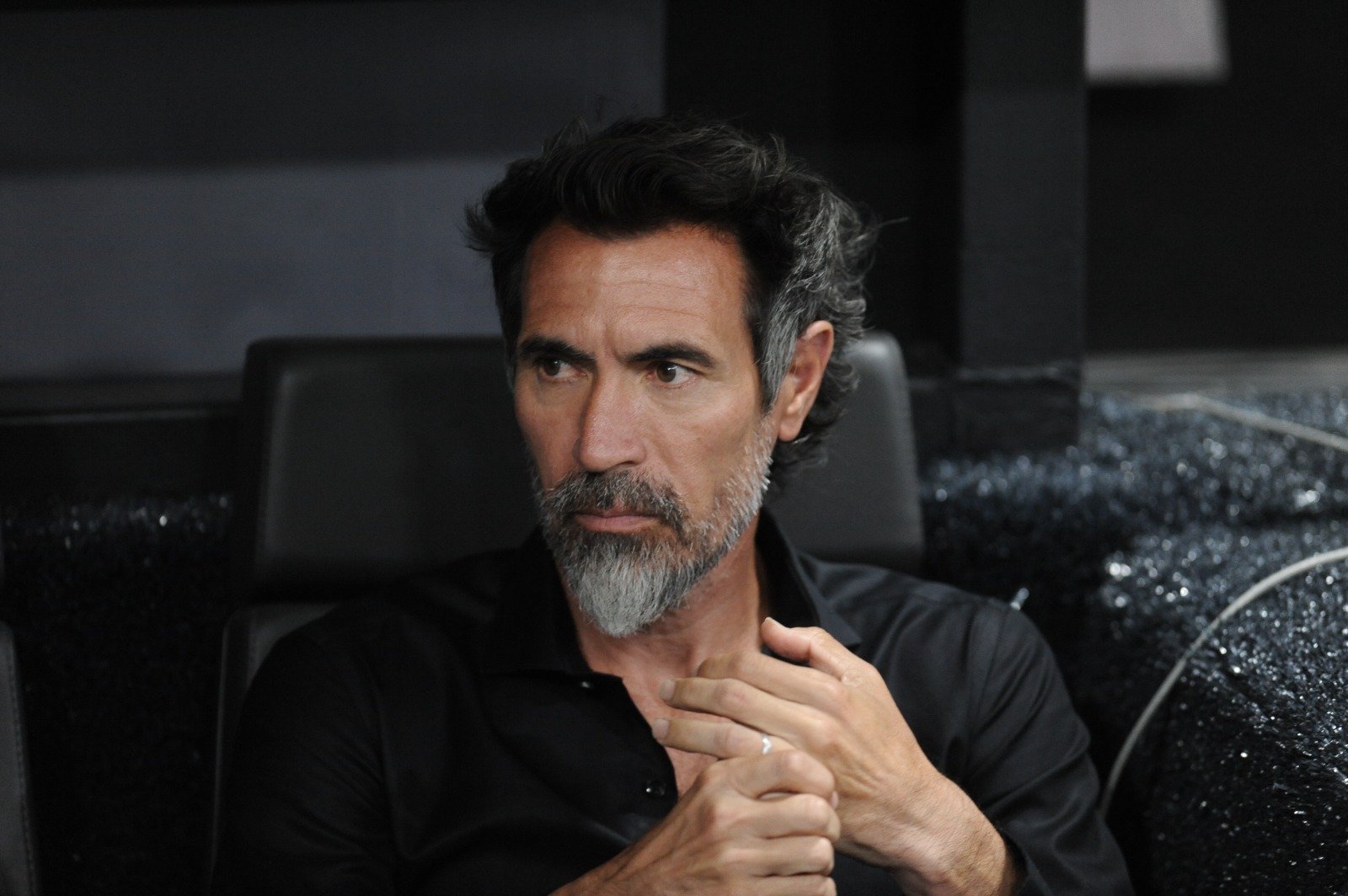 Eduardo Domínguez, treinador do Atlético, na Arena MRV - (foto: Alexandre Guzanshe/EM/D.A. Press)