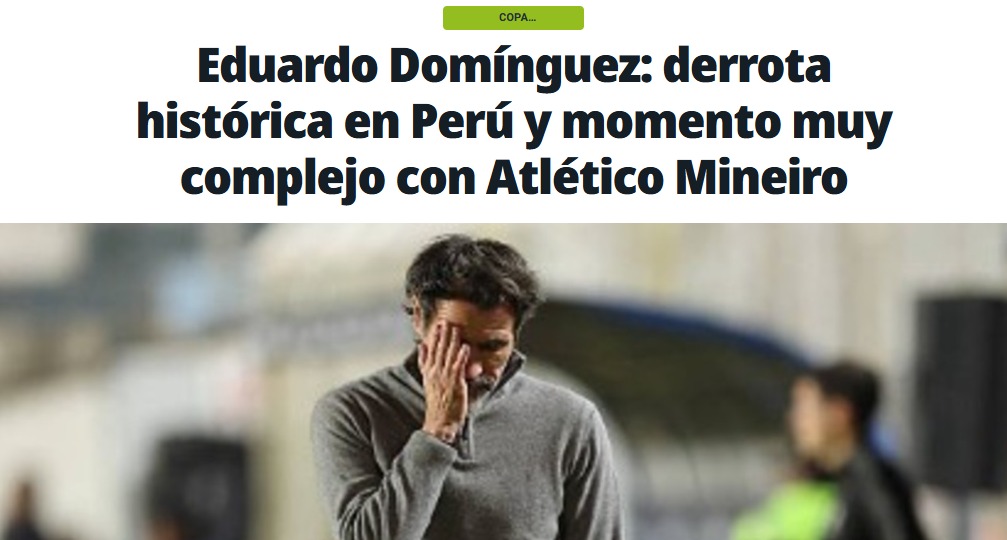 Jornal argentino destaca má fase do Atlético de Domínguez: ‘Aprofundou a crise’