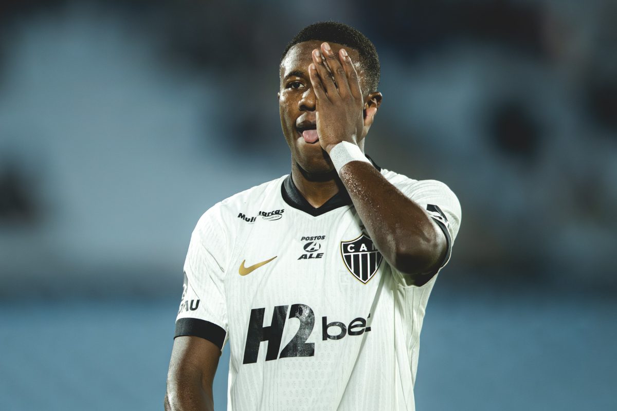 Minda comemora gol pelo Atlético contra o Juventud - (foto: Pedro Souza / Atlético)