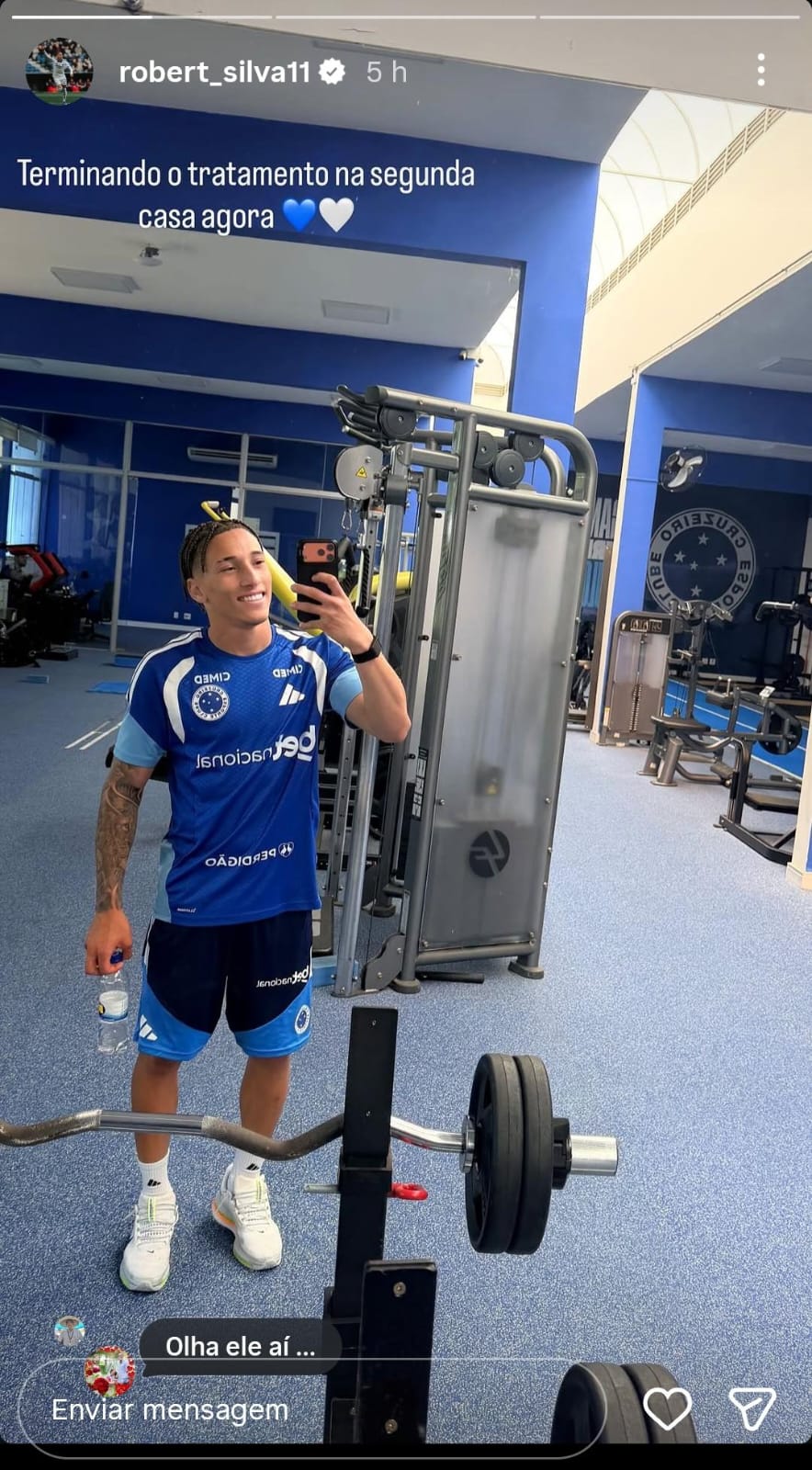 Robert treina na Toca durante as férias - (foto: Reprodução/Instagram/RRobert Silva)