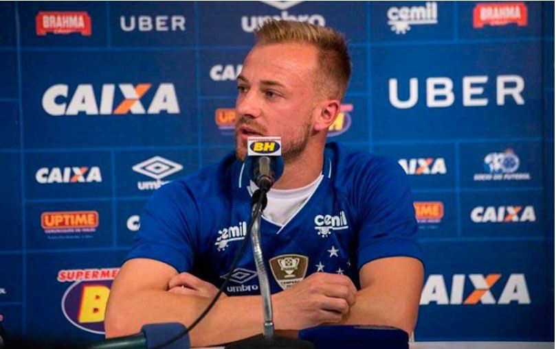 Marcelo Hermes foi apresentado pelo Cruzeiro em 8 de janeiro de 2018 - (foto: Bruno Haddad/Cruzeiro)