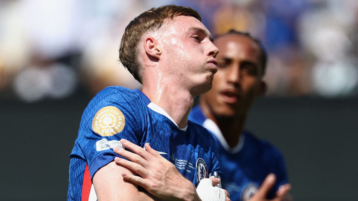 Cole Palmer comemora gol pelo Chelsea na final do Mundial contra o PSG - (foto: FRANCK FIFE / AFP)