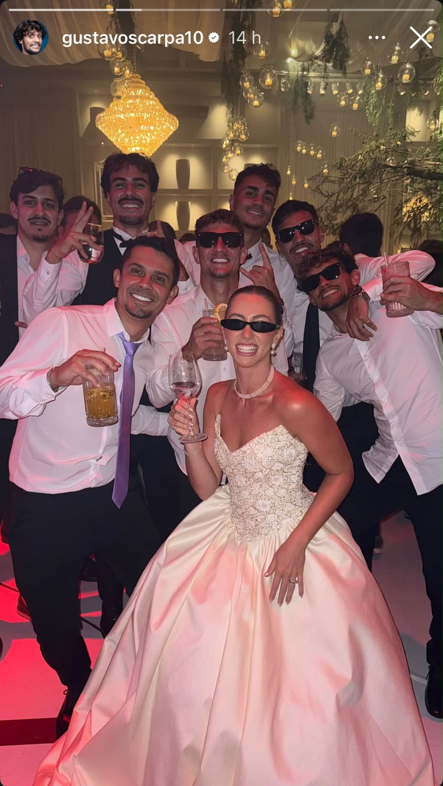 Jogadores do Atlético reunidos no casamento de Igor Gomes - (foto: Reprodução/Instagram/Gustavo Scarpa)