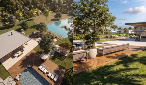 O projeto de refúgio de luxo com piscina, campo de futebol e lazer de cria do Atlético