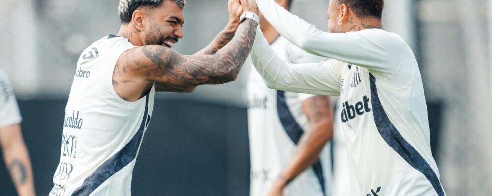Neymar imita Gabigol em treino no Santos, e ex-Cruzeiro reage; veja