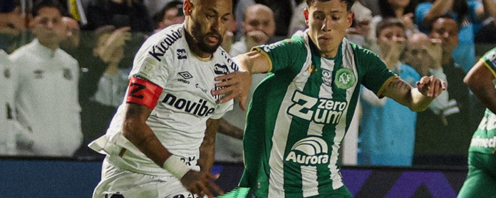 Neymar marca duas vezes, e Santos empata com Chapecoense pelo Brasileiro