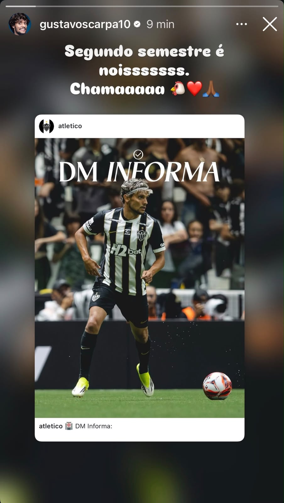 O recado de Scarpa depois de se recuperar de cirurgia no joelho direito - (foto: Reprodução/Instagram/Gustavo Scarpa)