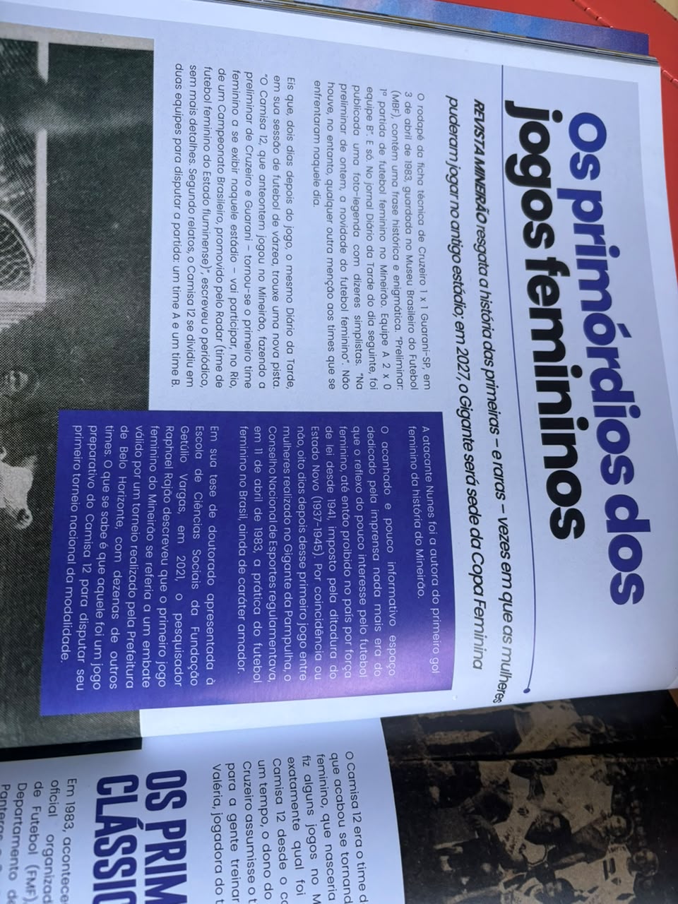 Trecho da Revista Mineirão 2026, produzida pela equipe de comunicação do Mineirão e que tem o jornalista Thiago Nogueira como responsável e editor