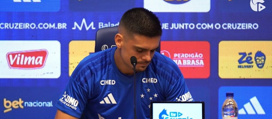 ‘Tio Pec’: atacante se emociona com recado do Menino Gui em apresentação no Cruzeiro