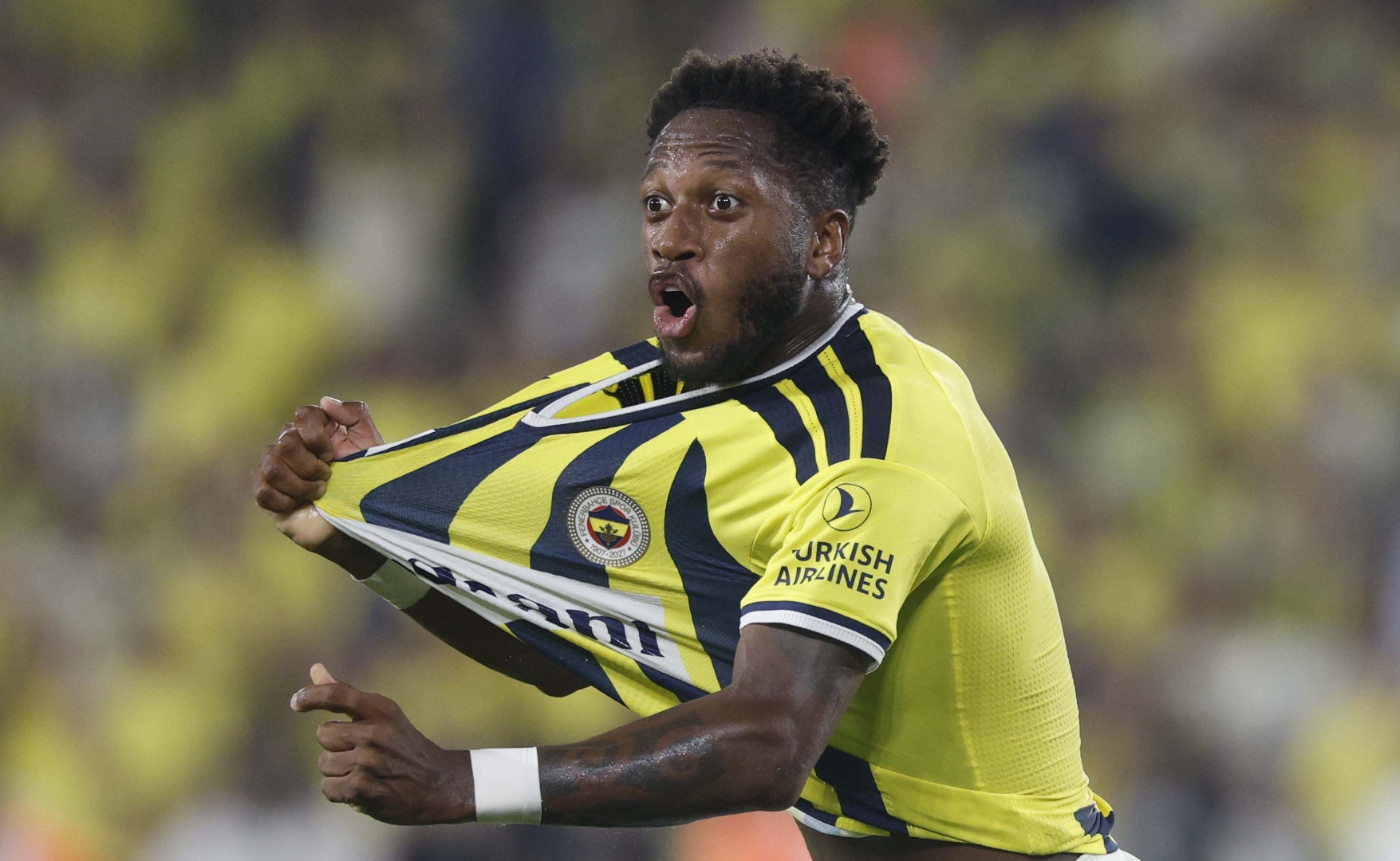 Fred, desejo antigo do Atlético no mercado, em comemoração de gol pelo Fenerbahçe - (foto: Divulgação/Fenerbahçe) Fred, desejo antigo do Atlético no mercado, em comemoração de gol pelo Fenerbahçe - (foto: Divulgação/Fenerbahçe)