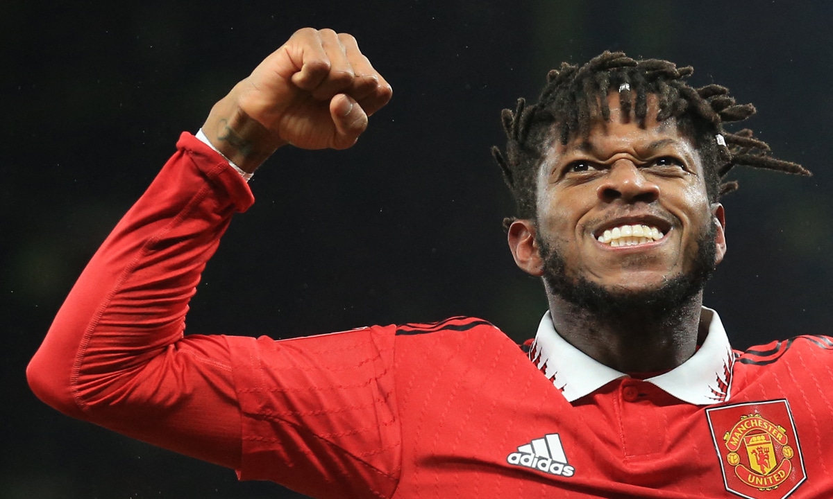 Fred comemora gol pelo Manchester United - (foto: Lindsey Parnaby / AFP) Fred comemora gol pelo Manchester United - (foto: Lindsey Parnaby / AFP)