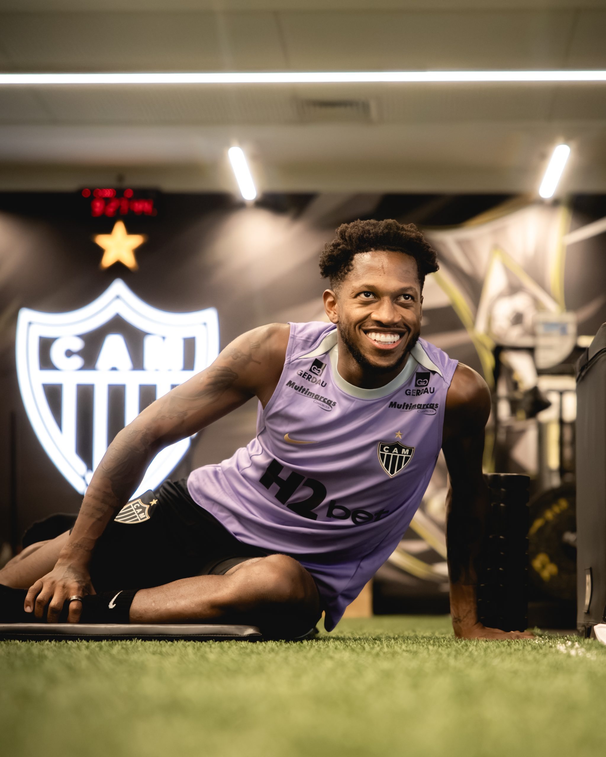 Fred no primeiro treino como jogador do Atlético, em 21 de agosto de 2026 - (foto: Pedro Souza/Atlético)